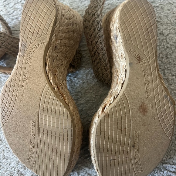 Stuart Weitzman Alex Swamp Crochet Wedge Sandal Sz 7 1/2 - Picture 7 of 9